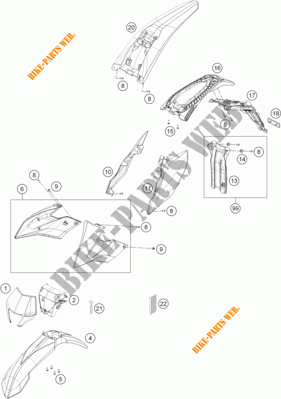 PLASTICOS para KTM FREERIDE 250 R 2015