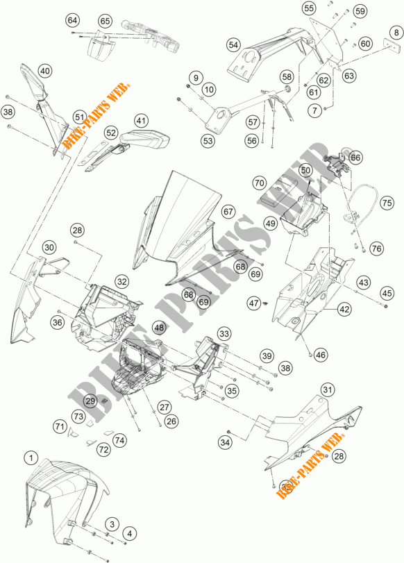 PLASTICOS para KTM RC 390 BLACK 2017