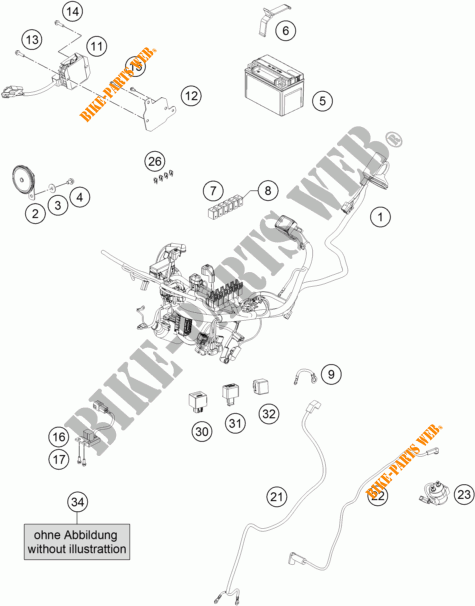 INSTALACION ELECTRICA para KTM RC 390 WHITE ABS 2017