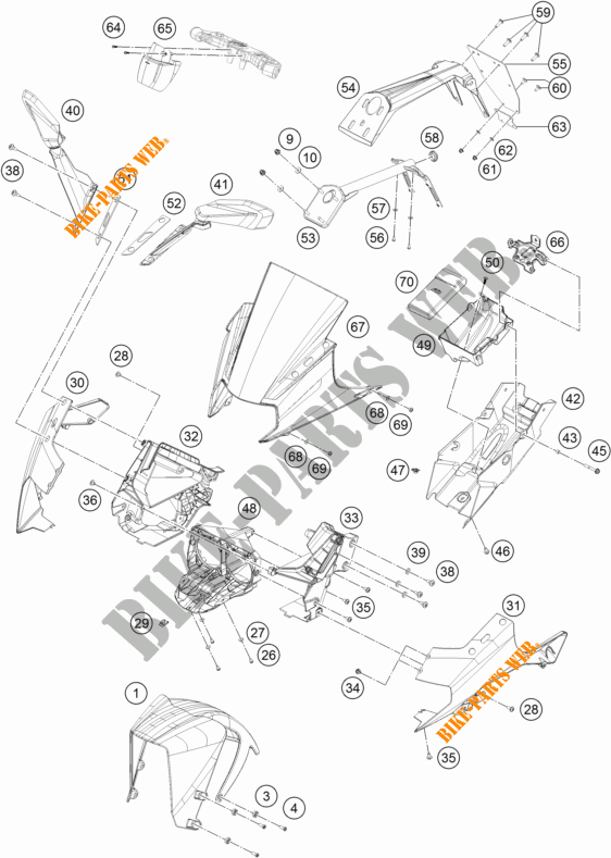 PLASTICOS para KTM RC 390 WHITE ABS 2016