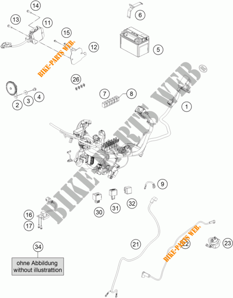 INSTALACION ELECTRICA para KTM RC 390 WHITE ABS 2016