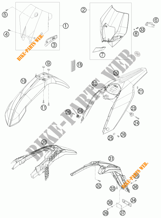PLASTICOS para KTM 530 EXC-R 2008