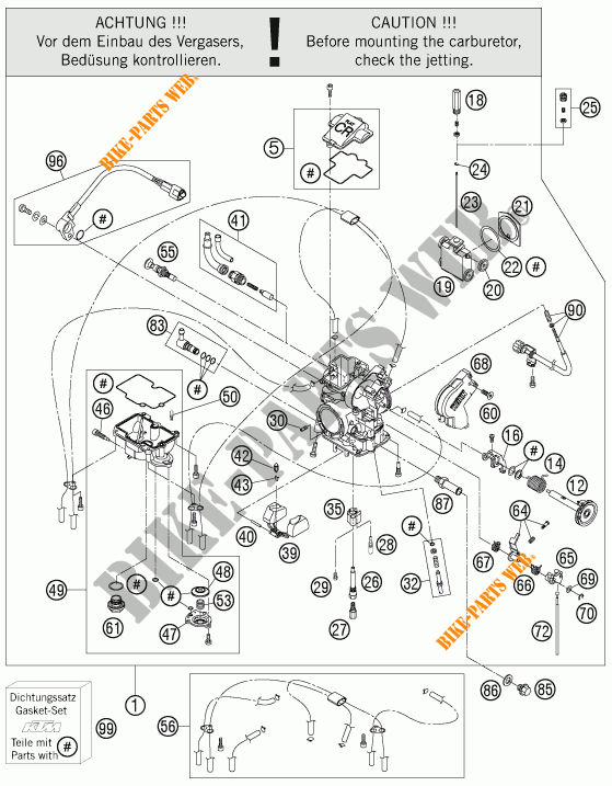 CARBURADOR para KTM 530 EXC FACTORY EDITION 2011