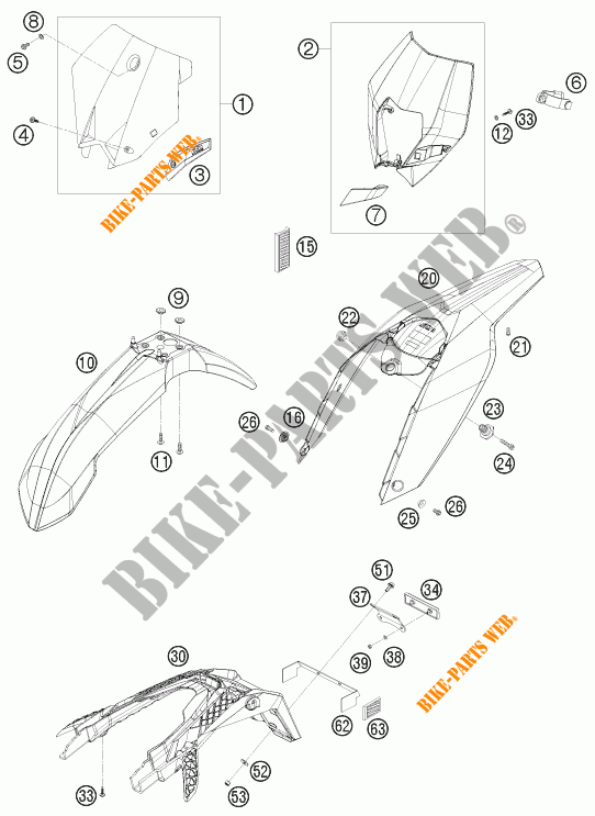 PLASTICOS para KTM 530 EXC 2011