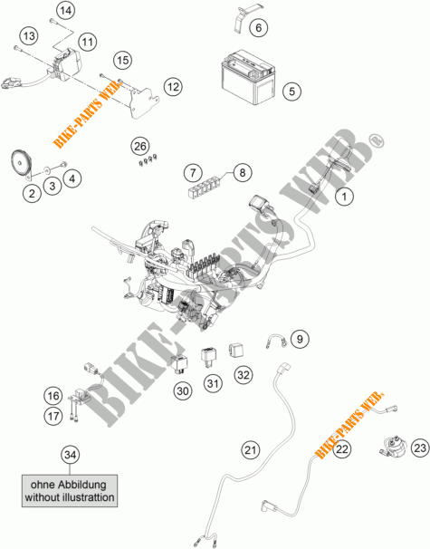 INSTALACION ELECTRICA para KTM RC 390 WHITE ABS 2015