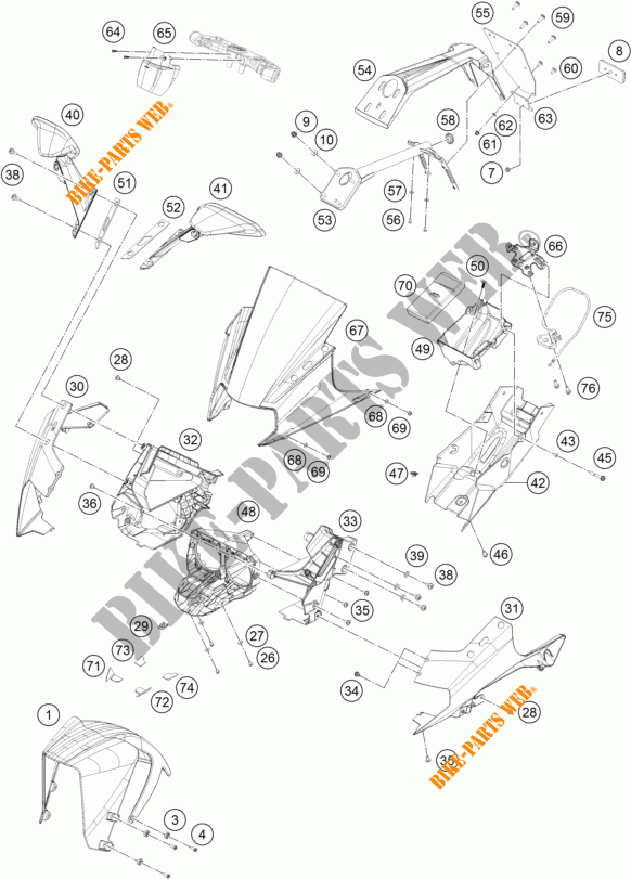 PLASTICOS para KTM RC 390 WHITE ABS 2015