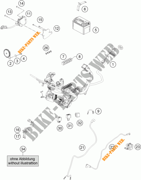 INSTALACION ELECTRICA para KTM RC 250 ORANGE 2017