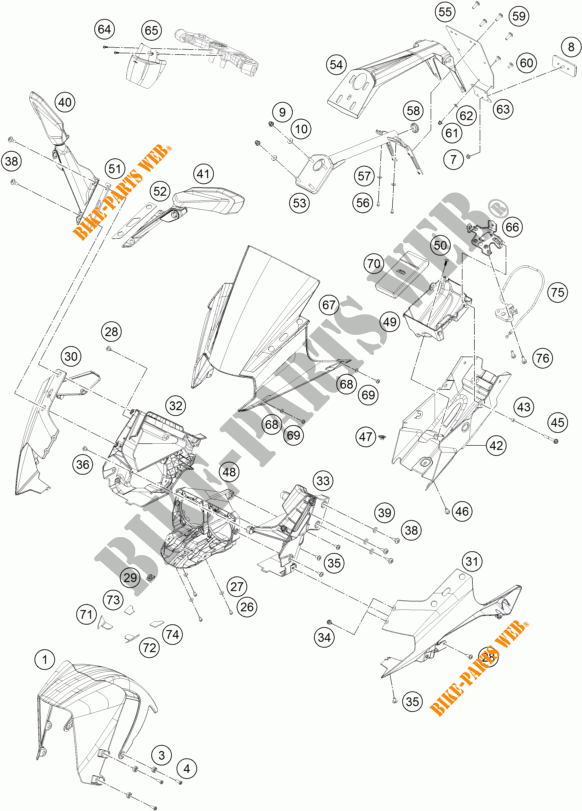 PLASTICOS para KTM RC 250 ORANGE 2017