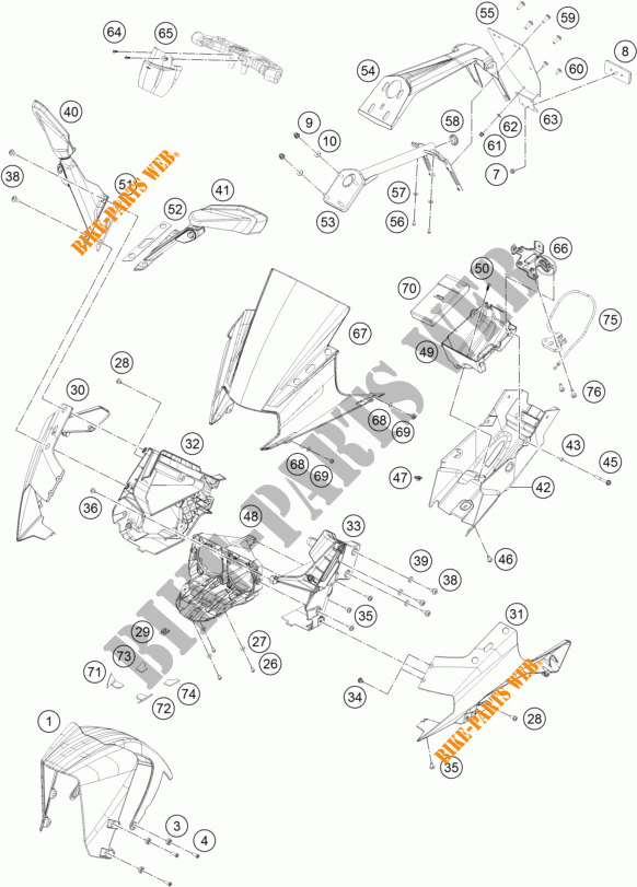 PLASTICOS para KTM RC 250 WHITE ABS 2016