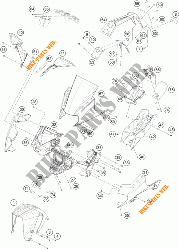 PLASTICOS para KTM RC 250 WHITE ABS 2015
