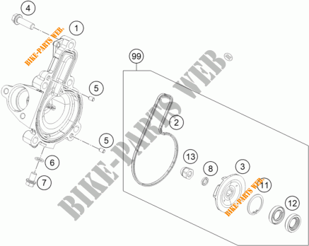 BOMBA DE AGUA para KTM RC 125 WHITE ABS 2016