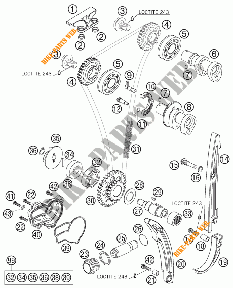 DISTRIBUCION para KTM 250 SXS-F 2007