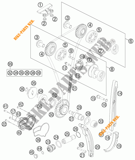 DISTRIBUCION para KTM 250 SX-F 2012
