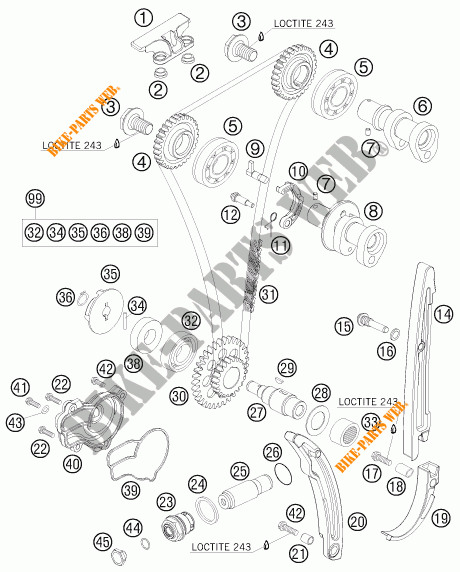 DISTRIBUCION para KTM 250 SX-F 2010