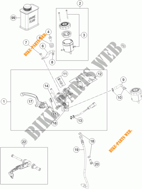 BOMBA DE FRENO DELANTERA para KTM 1290 SUPER DUKE R SPECIAL EDITION ABS 2016