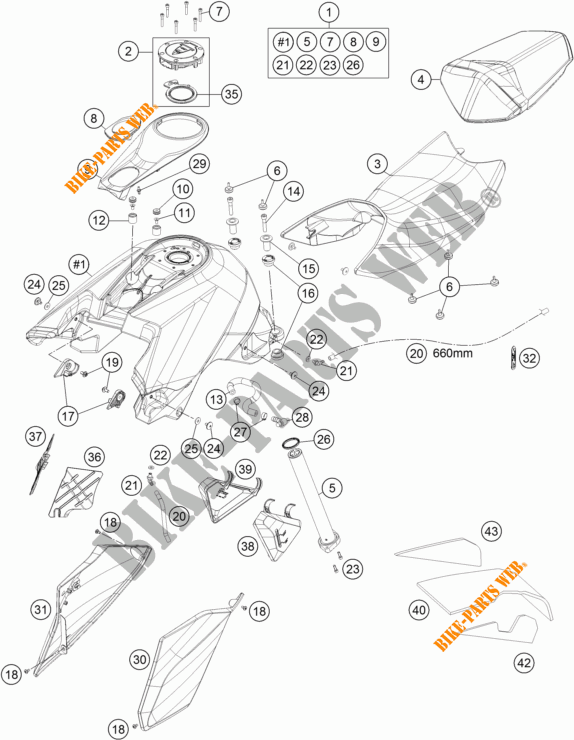 DEPOSITO / ASIENTO para KTM 1290 SUPER DUKE R SPECIAL EDITION ABS 2016