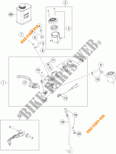 BOMBA DE FRENO DELANTERA para KTM 1290 SUPER DUKE R SPECIAL EDITION ABS 2016