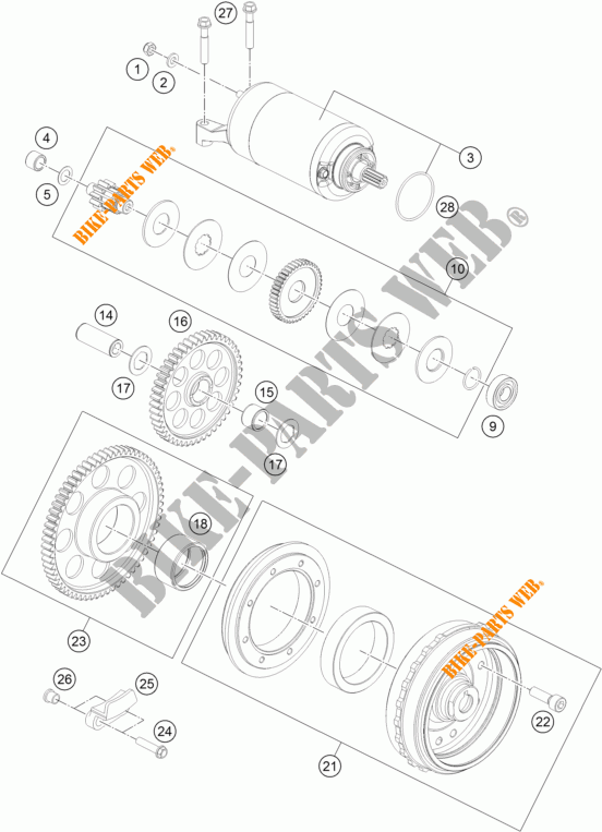 MOTOR ARRANQUE para KTM 1290 SUPER DUKE R SPECIAL EDITION ABS 2016