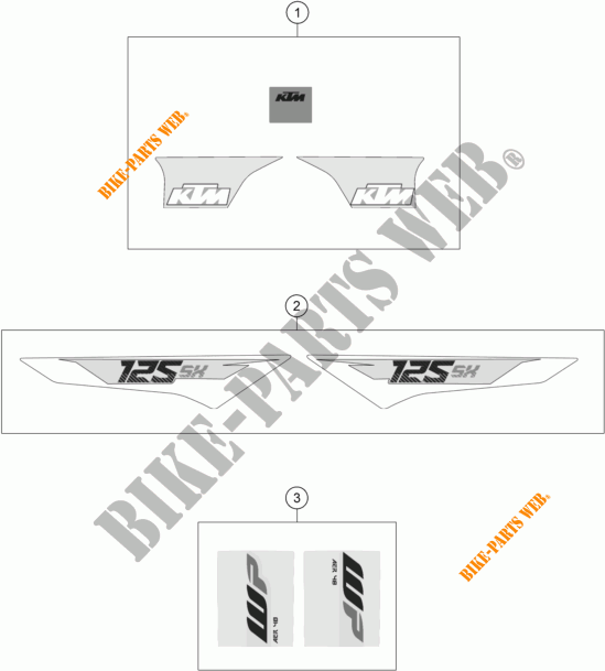 PEGATINAS para KTM 125 SX 2016
