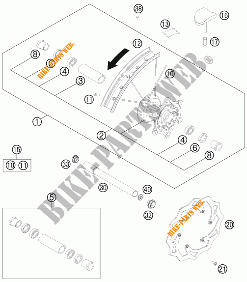 LLANTA DELANTERA para KTM 125 SX 2012