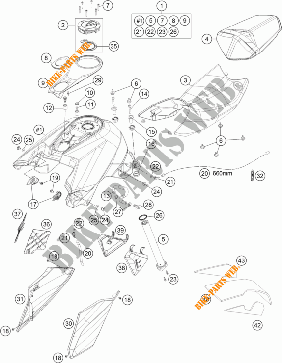 DEPOSITO / ASIENTO para KTM 1290 SUPER DUKE R SPECIAL EDITION ABS 2016