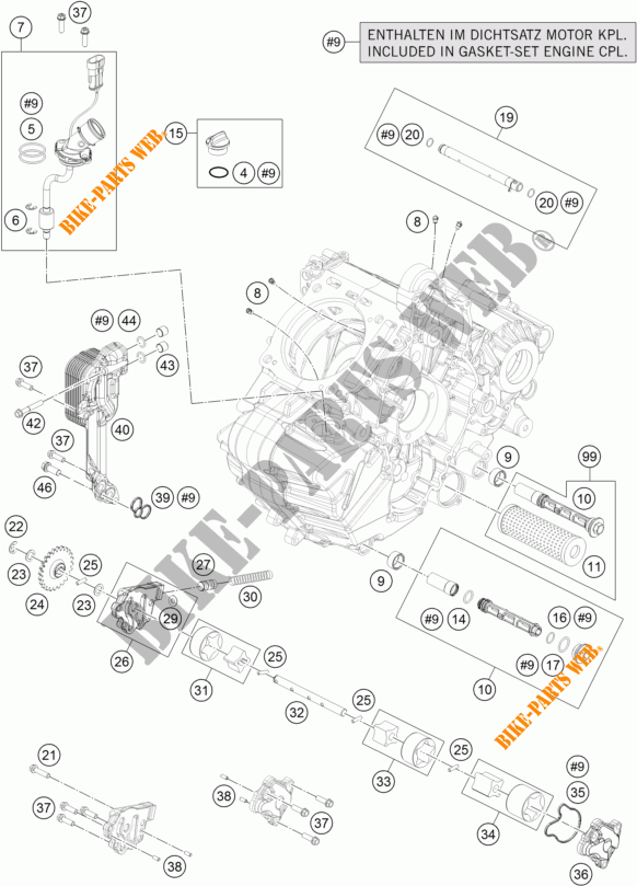 BOMBA DE OLIO para KTM 1290 SUPER DUKE R WHITE 2018