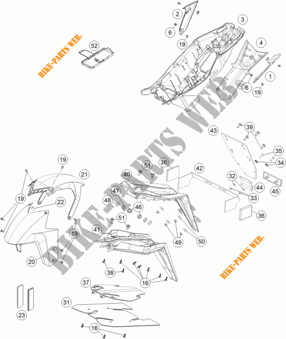 PLASTICOS para KTM 1290 SUPER DUKE R WHITE 2018