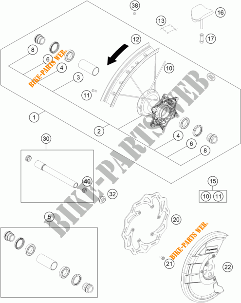 LLANTA DELANTERA para KTM 450 SX-F FACTORY EDITION 2014
