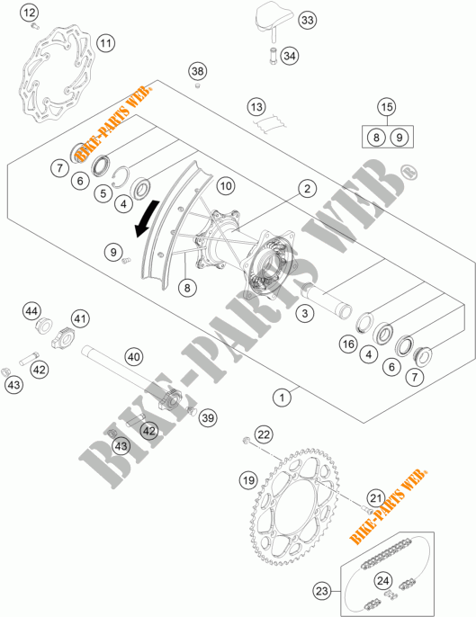 LLANTA TRASERA para KTM 450 SX-F FACTORY EDITION 2014
