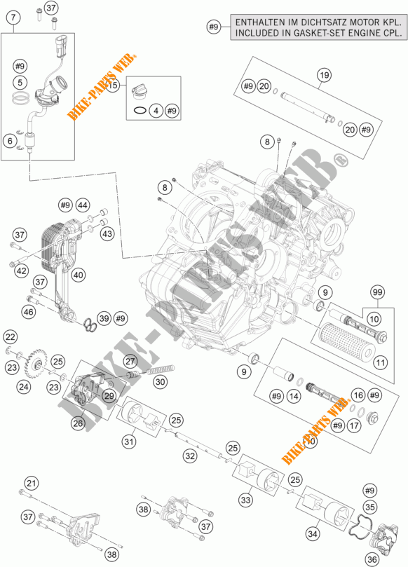 BOMBA DE OLIO para KTM 1290 SUPER DUKE R WHITE 2018