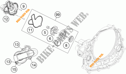 BOMBA DE AGUA para KTM 450 SX-F 2015