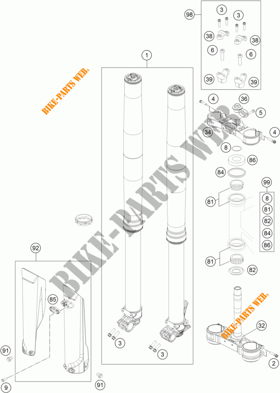 HORQUILLA / TIJA DIRECCION para KTM 450 SX-F 2015