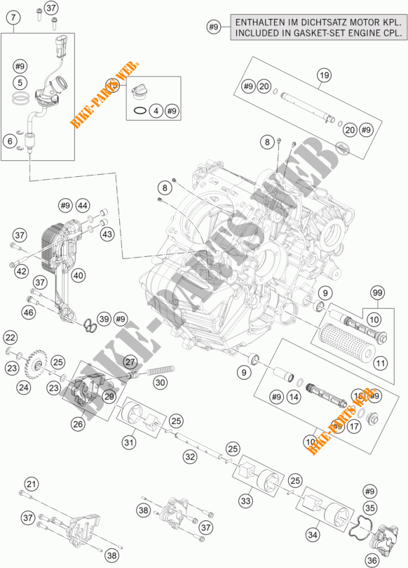 BOMBA DE OLIO para KTM 1290 SUPER DUKE R WHITE 2017
