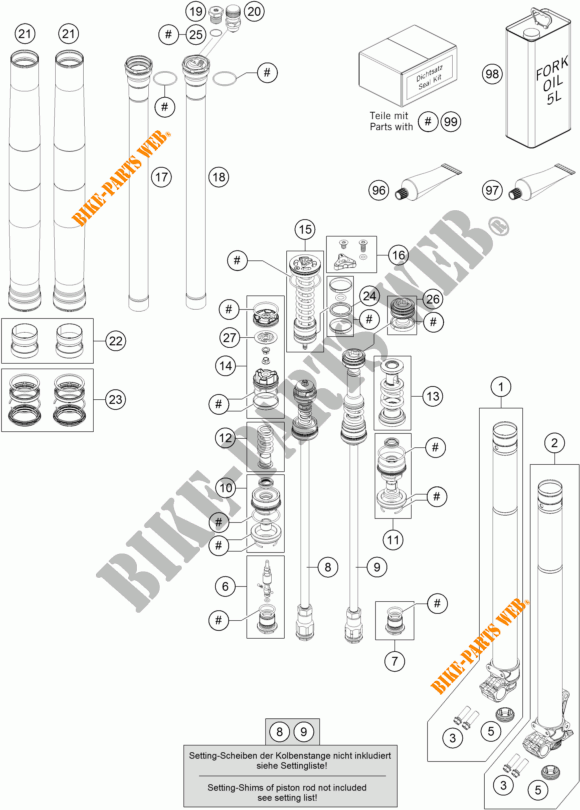 HORQUILLA (PIEZAS) para KTM 350 SX-F 2018
