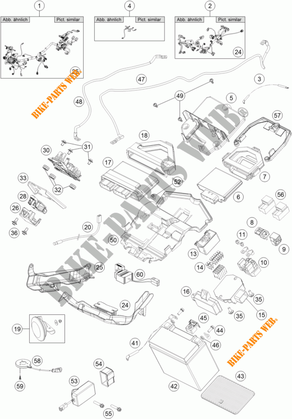 INSTALACION ELECTRICA para KTM 1290 SUPER DUKE R WHITE 2017