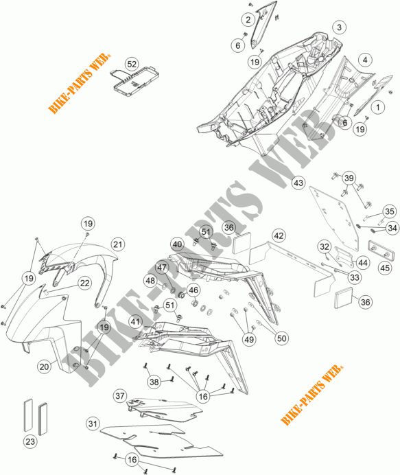 PLASTICOS para KTM 1290 SUPER DUKE R WHITE 2017