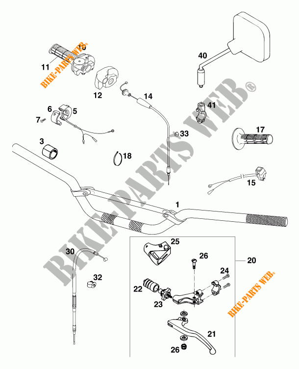 MANILLAR / MANDOS para KTM 250 SX MARZOCCHI/OHLINS 1997