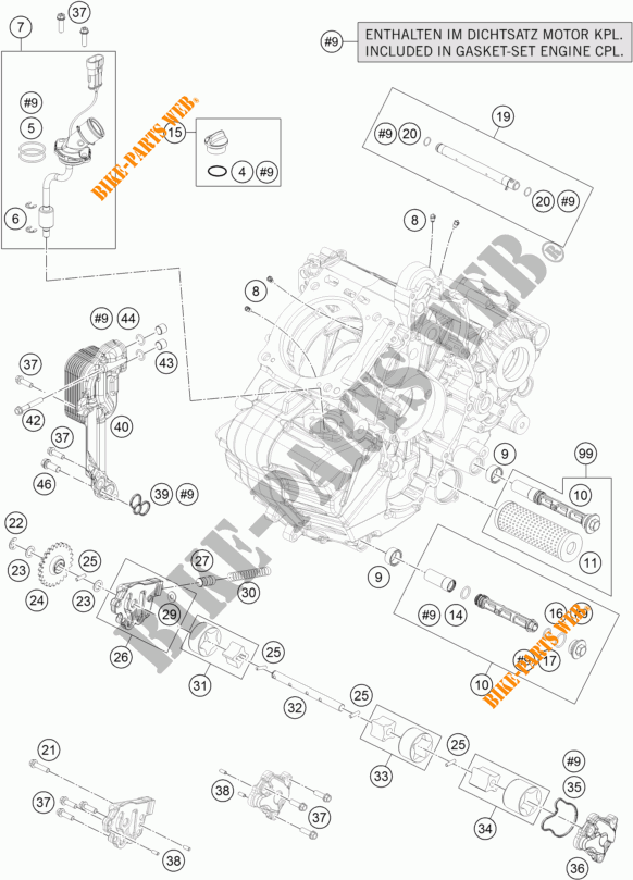 BOMBA DE OLIO para KTM 1290 SUPER DUKE R WHITE 2017