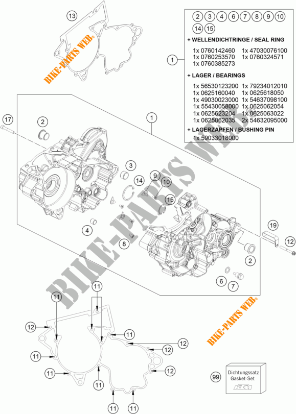 CARTERES CIGÜEÑAL para KTM 250 SX 2019