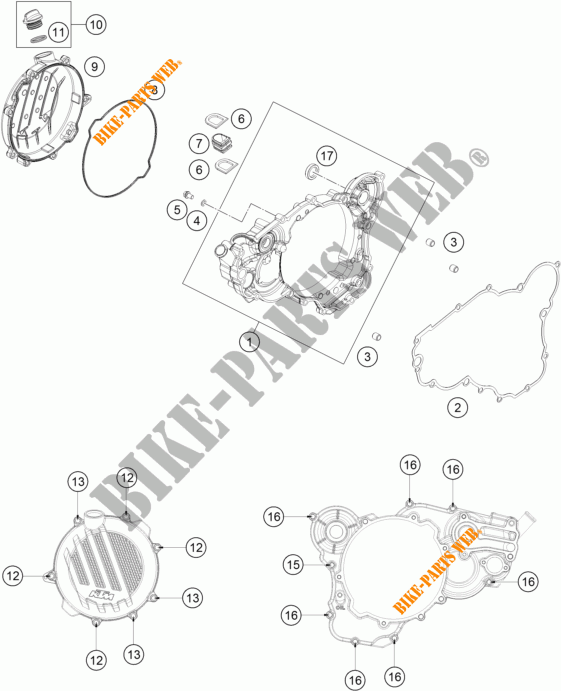 TAPA DE EMBRAGUE para KTM 250 SX 2018