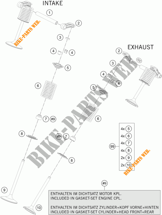 VALVULA para KTM 1290 SUPER DUKE R BLACK 2017