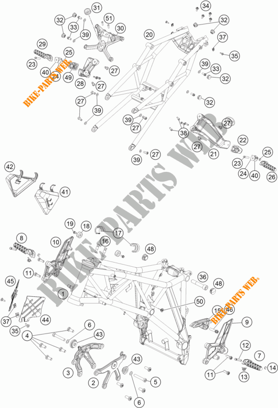 BASTIDOR para KTM 1290 SUPER DUKE R WHITE 2017