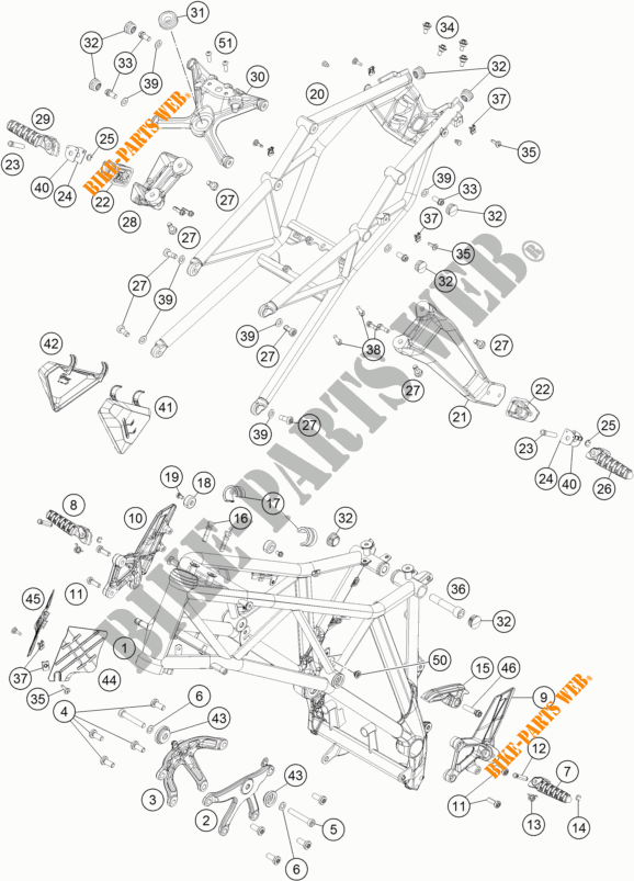 BASTIDOR para KTM 1290 SUPER DUKE R ORANGE ABS 2016