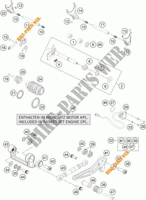 SELECTOR CAMBIO para KTM 1290 SUPER DUKE R ORANGE ABS 2016