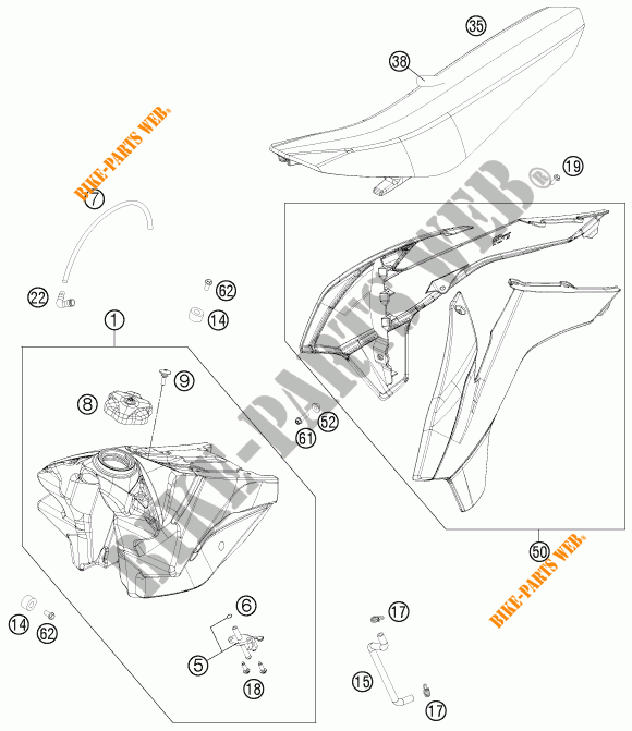 DEPOSITO / ASIENTO para KTM 150 SX 2014