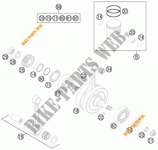 CIGUEÑAL / PISTÓN para KTM 150 SX 2012