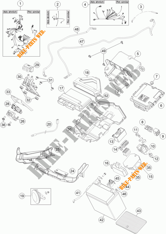 INSTALACION ELECTRICA para KTM 1290 SUPER DUKE R BLACK ABS 2016