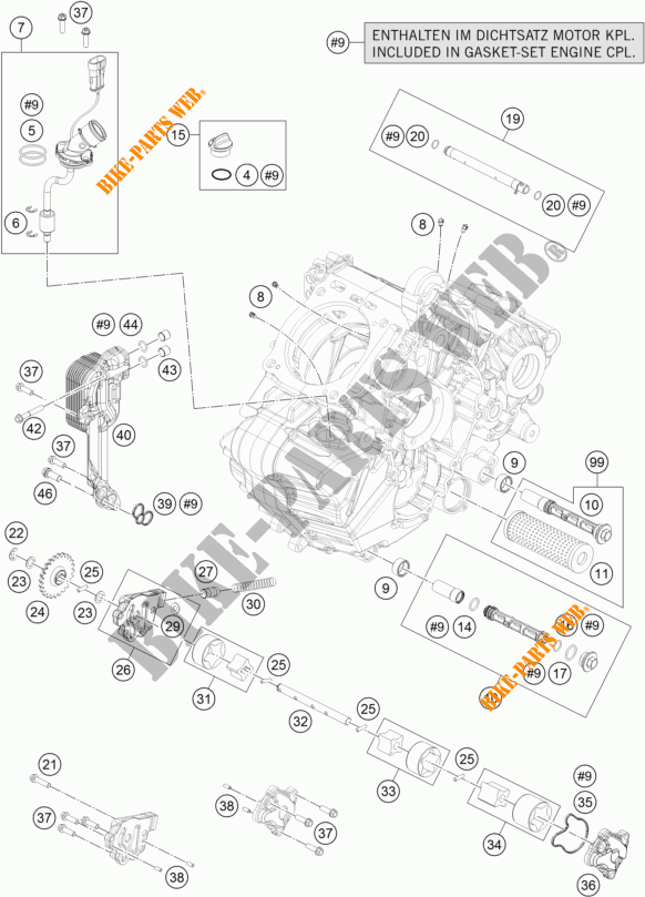 BOMBA DE OLIO para KTM 1290 SUPER DUKE R ORANGE ABS 2016