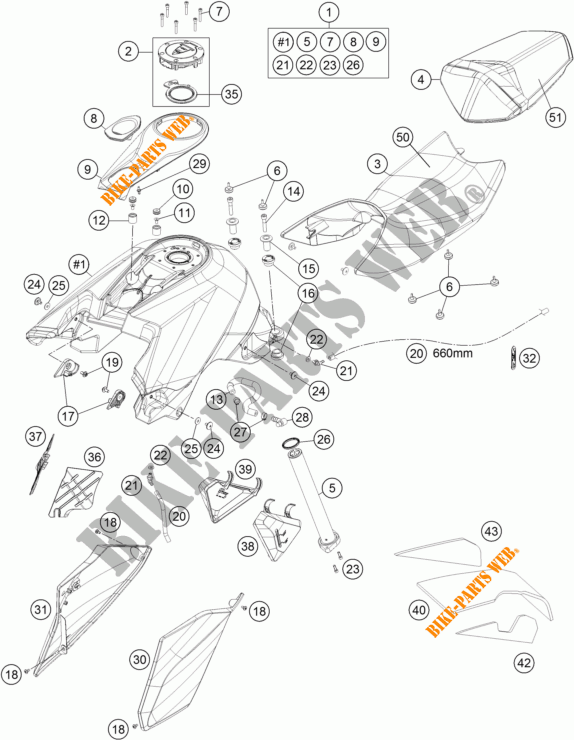 DEPOSITO / ASIENTO para KTM 1290 SUPER DUKE R ORANGE ABS 2016