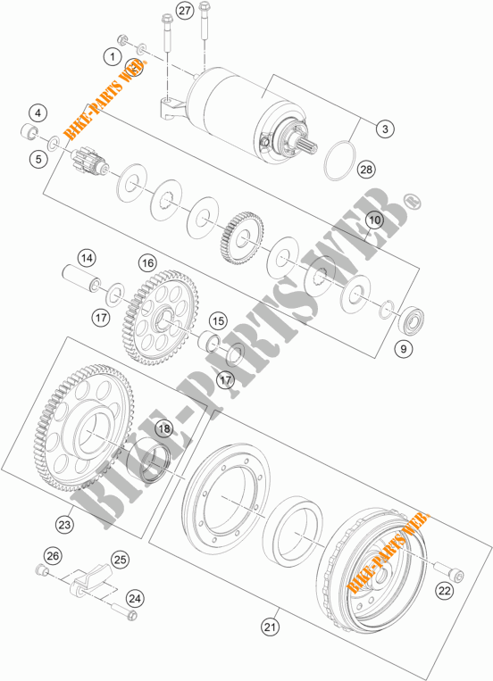 MOTOR ARRANQUE para KTM 1290 SUPER DUKE R ORANGE ABS 2016